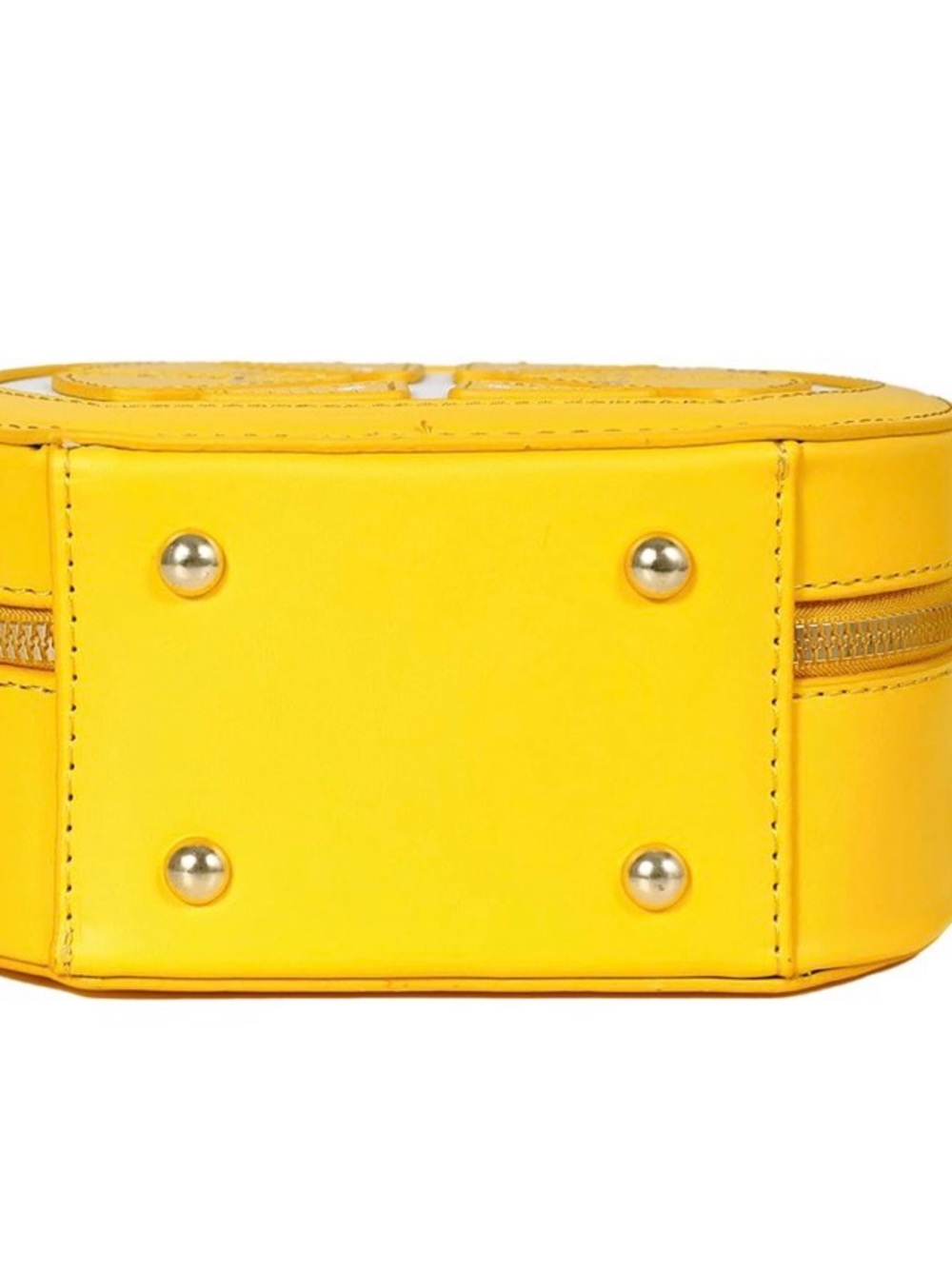 Yellow Citrus slice Round Crossbody Bag with scarf and keychain bundle of 3 - Picture 3 of 3